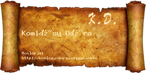 Komlósy Dóra névjegykártya