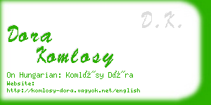 dora komlosy business card